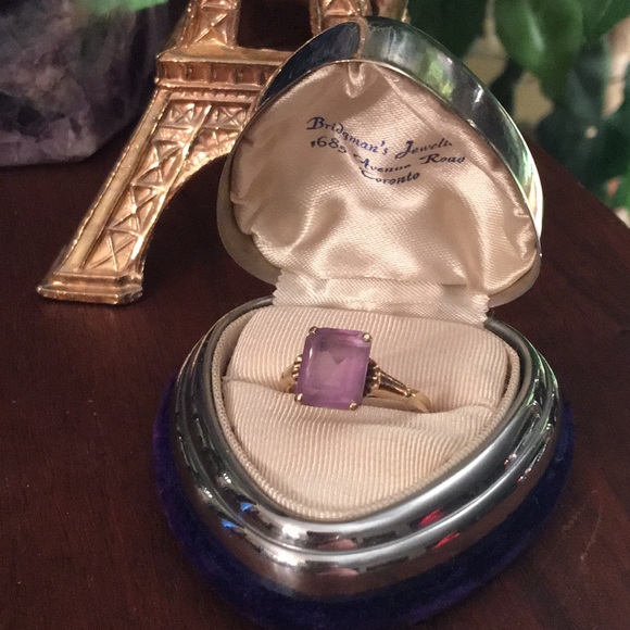 10k Gold & Amethyst Vintage ring vintage 1930s - Picture 4 of 9